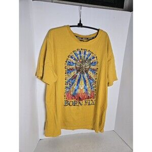 Born Fly men's yellow "All Hail Cathedral Print Sz 2x